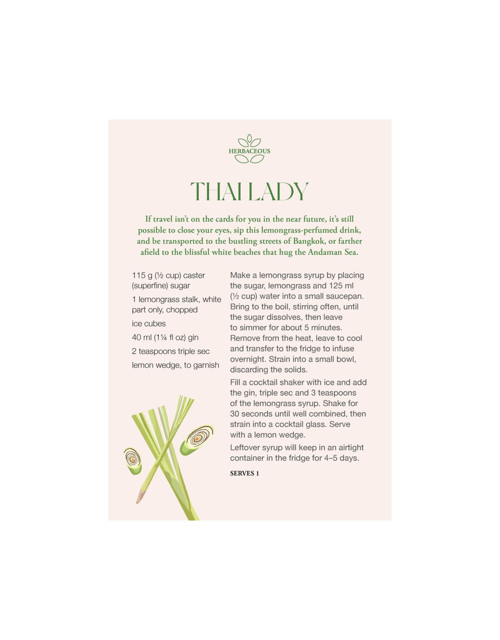Botanical Cocktail Deck of Recipes
