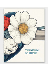 Thank You So Much Flower Heart Greeting Card