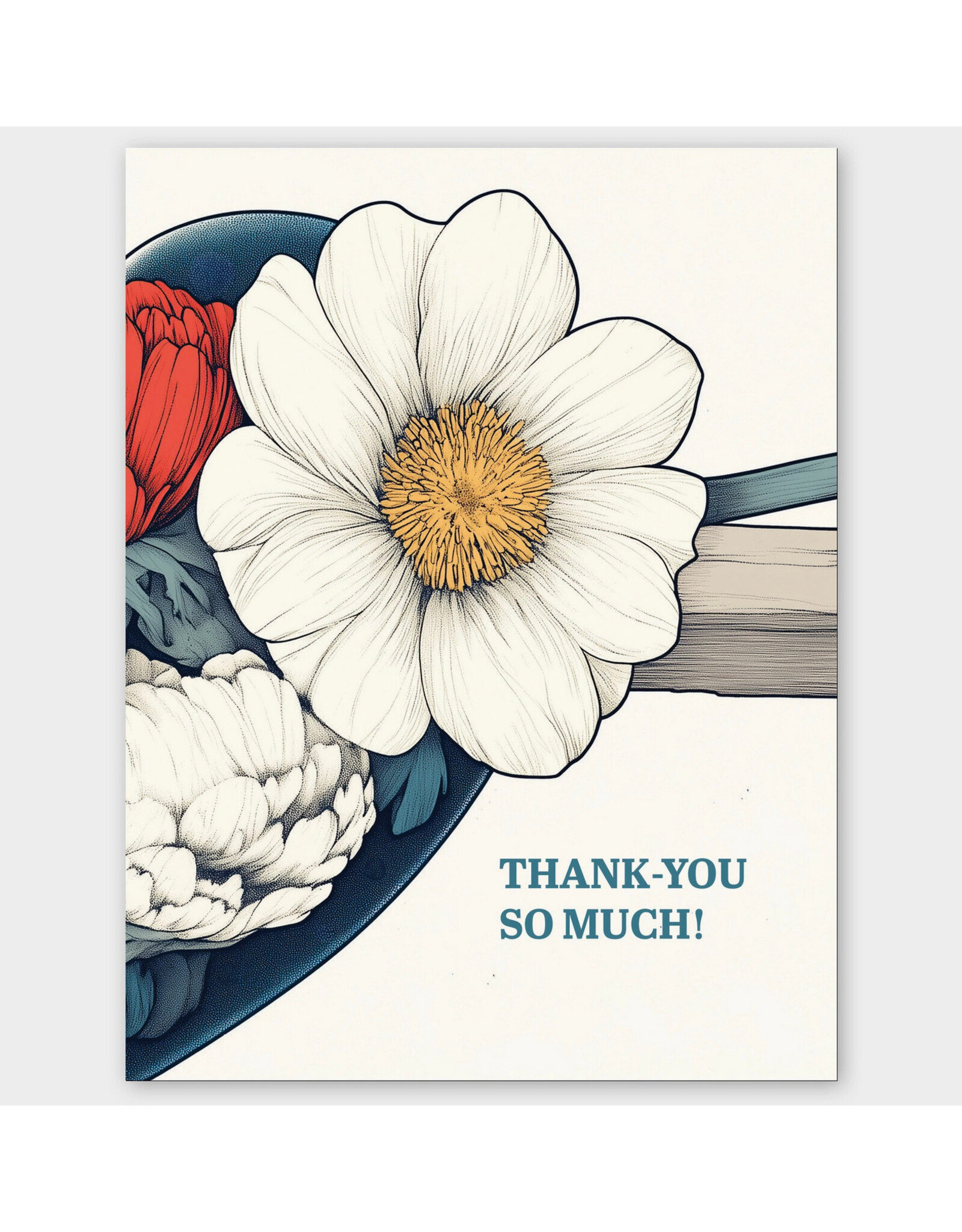 Thank You So Much Flower Heart Greeting Card
