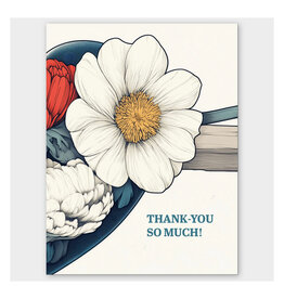 Thank You So Much Flower Heart Greeting Card