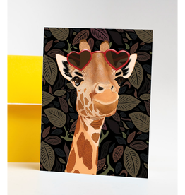 Giraffe With Heart Sunglasses Greeting Card *