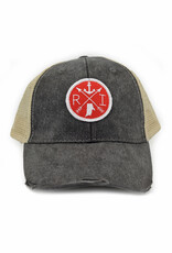 RI Trucker Hat with Arrow Patch - Black & Red