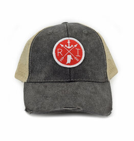 RI Trucker Hat with Arrow Patch - Black & Red