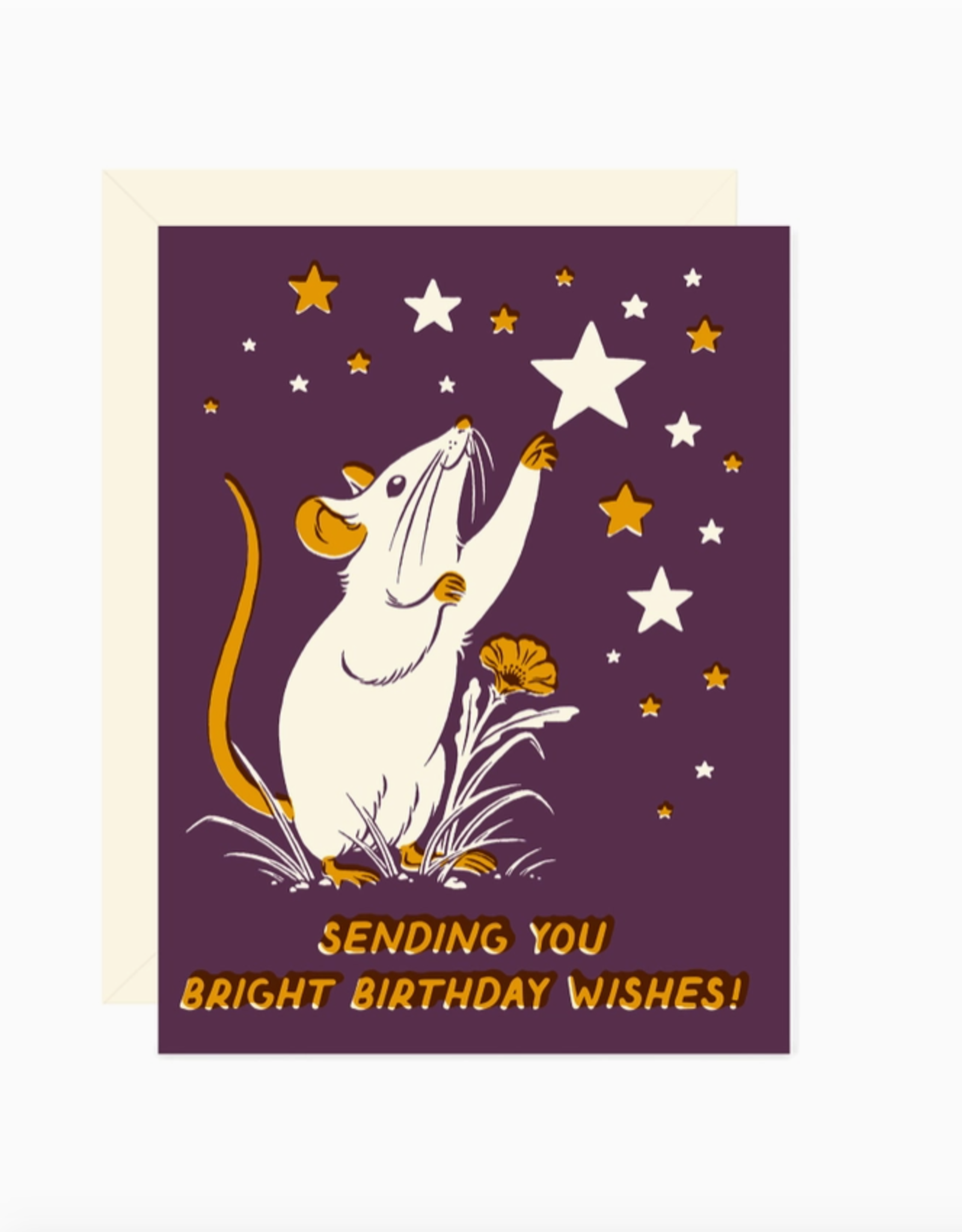 Bright Birthday Wishes Mouse Greeting Card