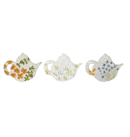 Stoneware Teapot Shaped Tea Bag Holder (Assorted)