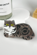 Black & Grey Cat Claw Clip