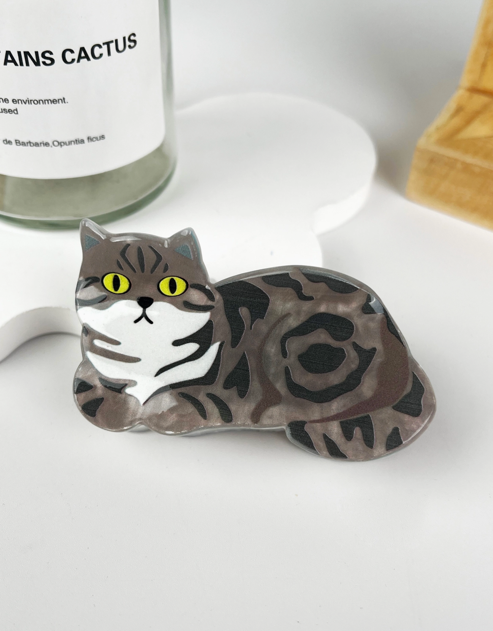 Black & Grey Cat Claw Clip