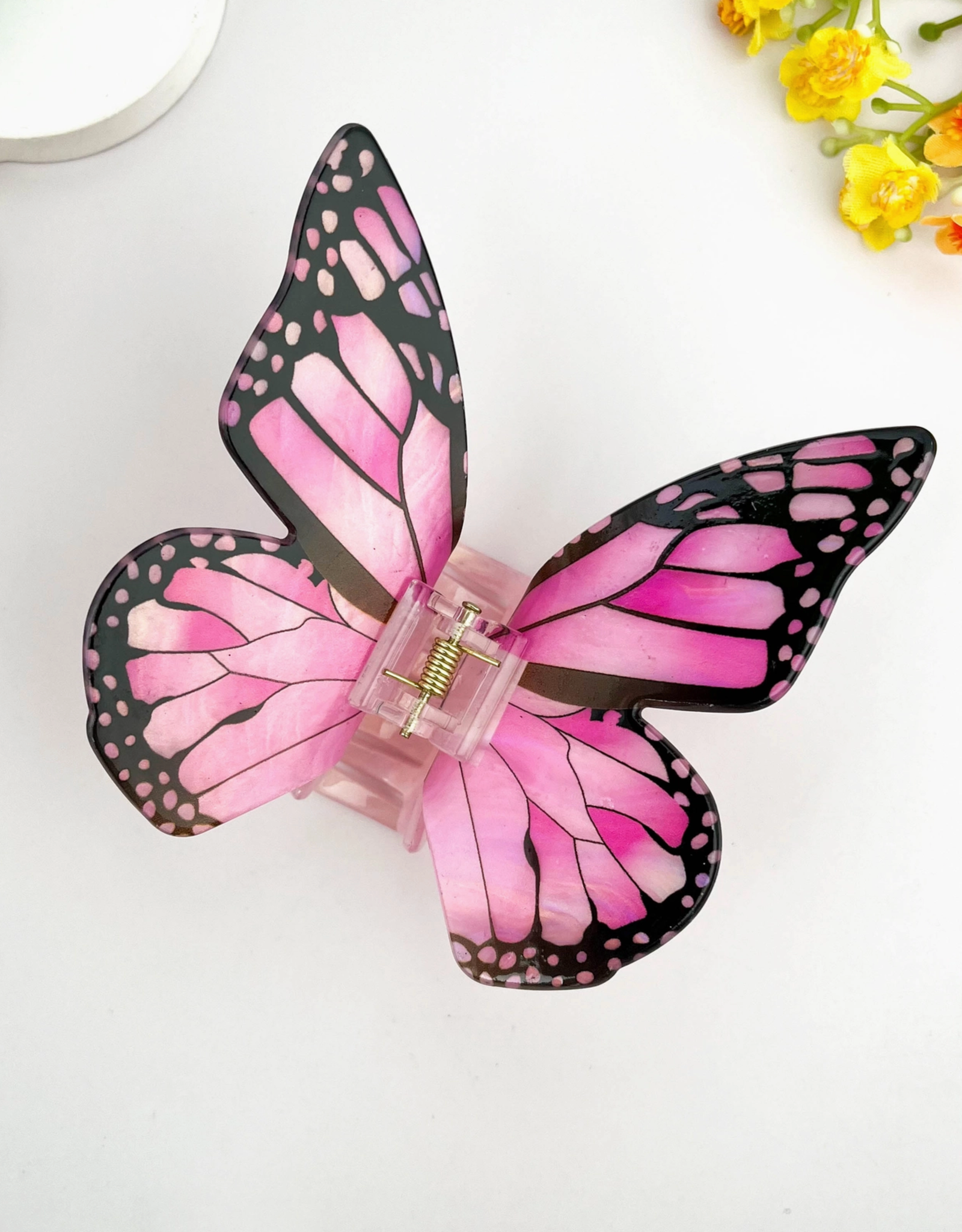 Pink Butterfly Claw Clip