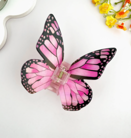 Pink Butterfly Claw Clip