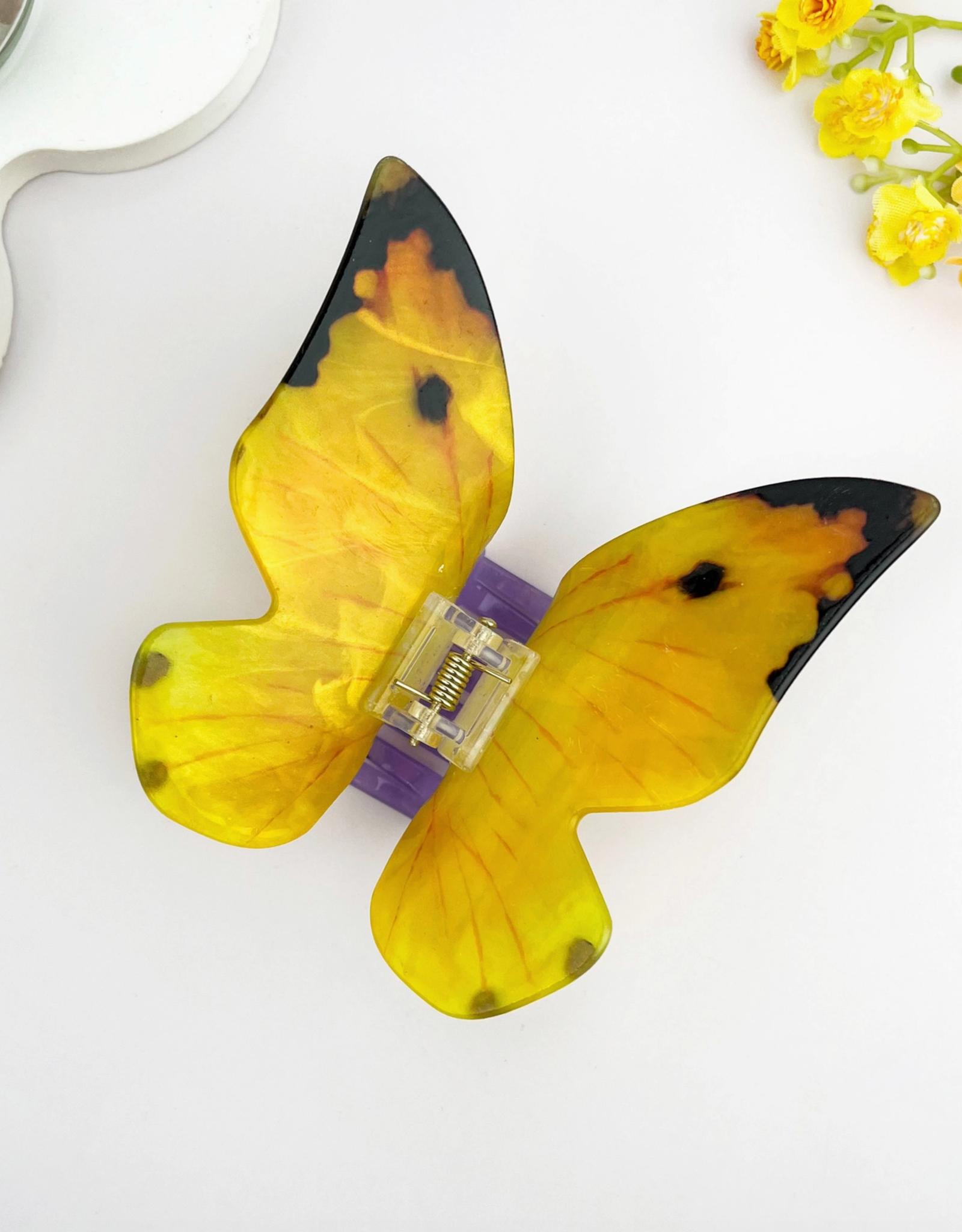 Yellow Butterfly Claw Clip