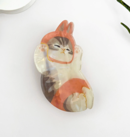 Lazy Cat Pink Bunny Claw Clip