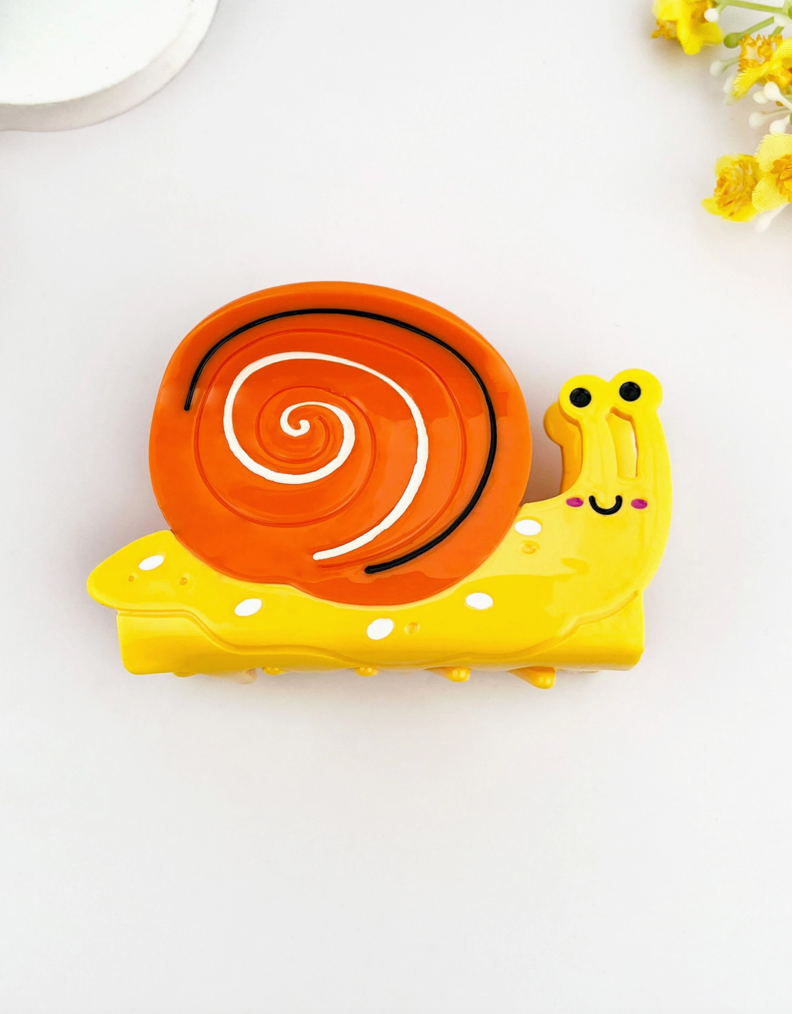 Orange Snail Claw Clip