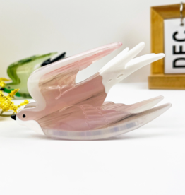 Pink & White Swallow Claw Clip