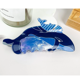Whale and Striped Baby Claw Clip