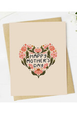 Happy Mother's Day Floral Heart Greeting Card