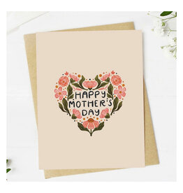 Happy Mother's Day Floral Heart Greeting Card