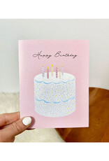 Happy Birthday Elegant Cake Greeting Card