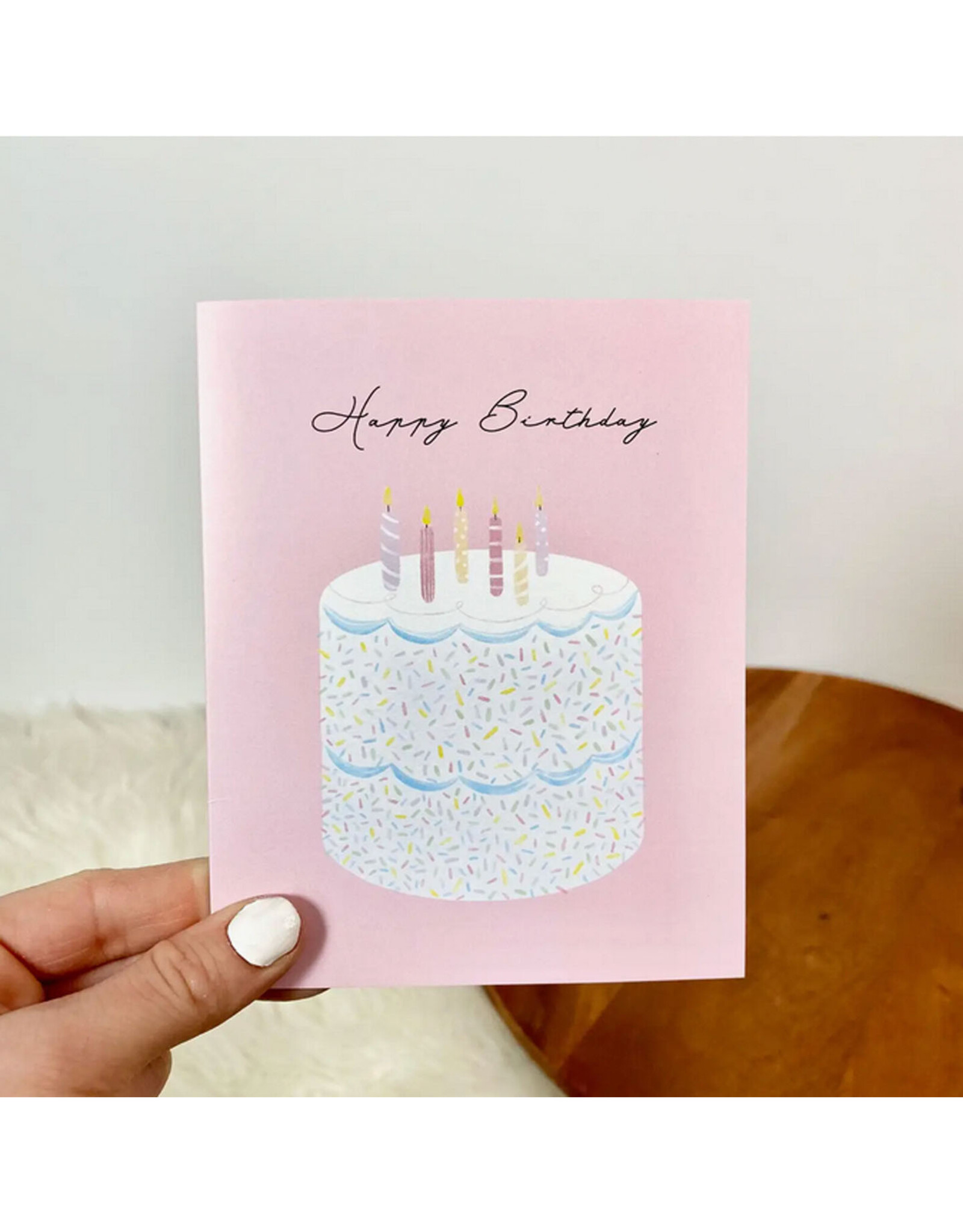 Happy Birthday Elegant Cake Greeting Card