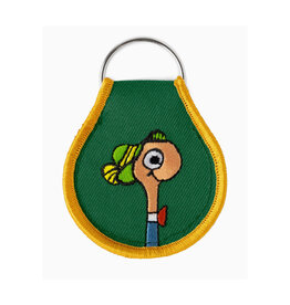 Lowly Worm Embroidered Key Tag