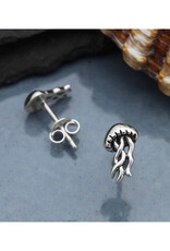 Jellyfish Stud Earrings - Sterling Silver Jellyfish Stud Earrings - Sterling Silver