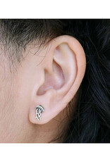 Jellyfish Stud Earrings - Sterling Silver Jellyfish Stud Earrings - Sterling Silver