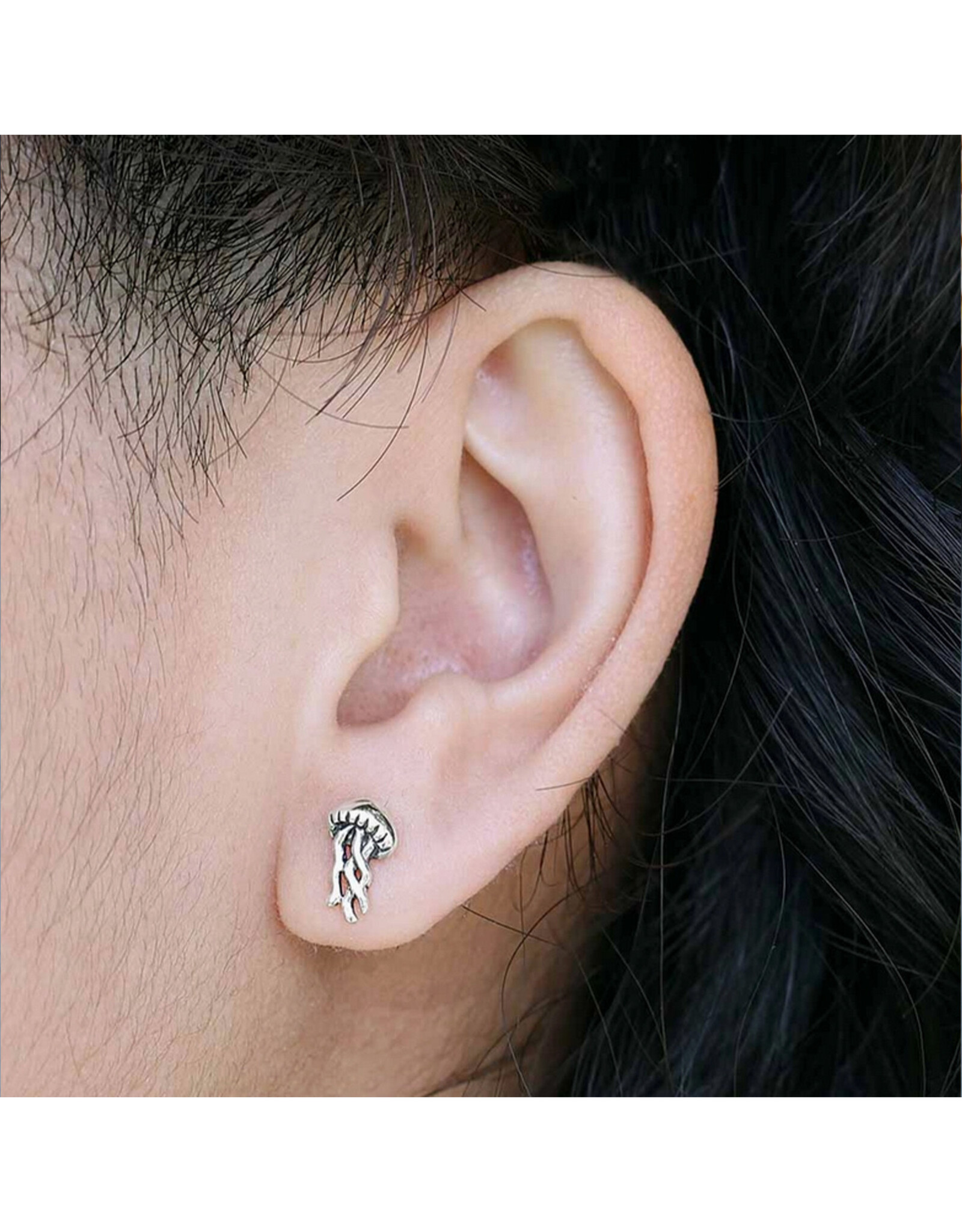 Jellyfish Stud Earrings - Sterling Silver