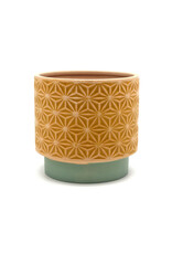 Mid Century Stoneware Pot - Orange