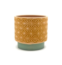 Mid Century Stoneware Pot - Orange