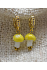 Yellow Mushroom Zirconia Huggie Earrings Yellow Mushroom Zirconia Huggie Earrings