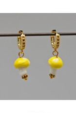 Yellow Mushroom Zirconia Huggie Earrings Yellow Mushroom Zirconia Huggie Earrings