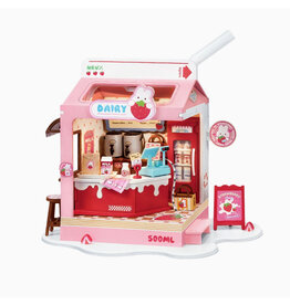 Diy Miniature House Kit: Strawberry Milk Box