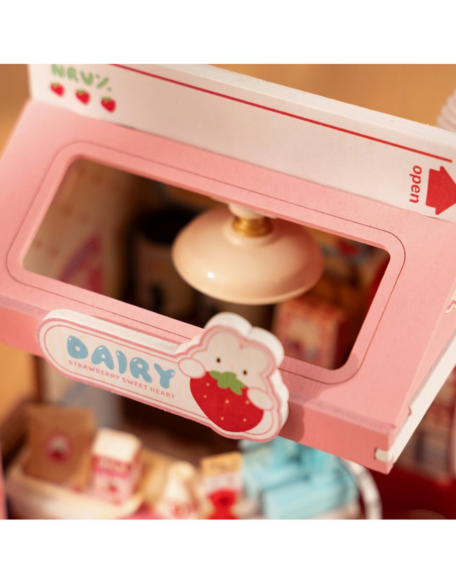 Diy Miniature House Kit: Strawberry Milk Box