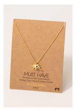 Gold Stegosaurus Dino Pendant Necklace