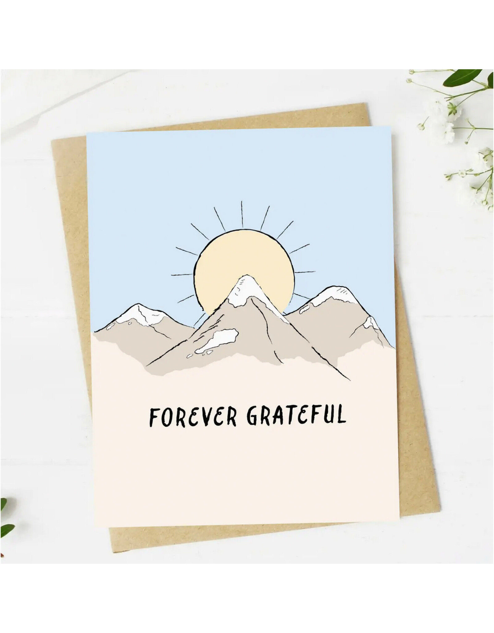 Forever Grateful Mountain Sunshine Greeting Card