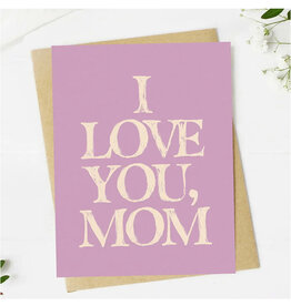I Love You Mom Sketched Text Greeting Card