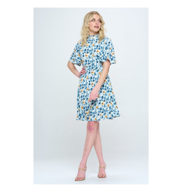 Flutter Sleeve Watercolor Floral Dress