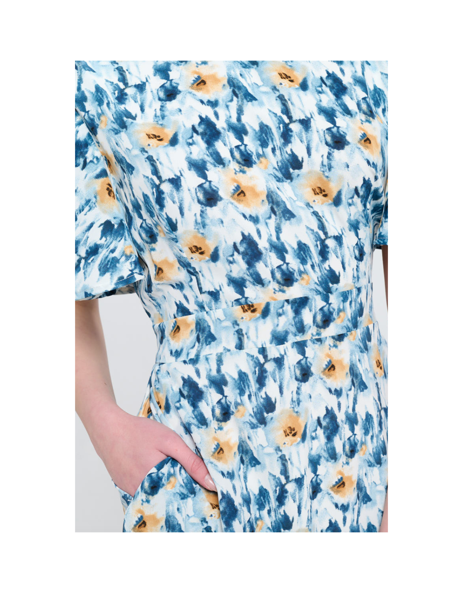 Flutter Sleeve Watercolor Floral Dress