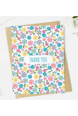 Colorful Flowers Thank You Greeting Card