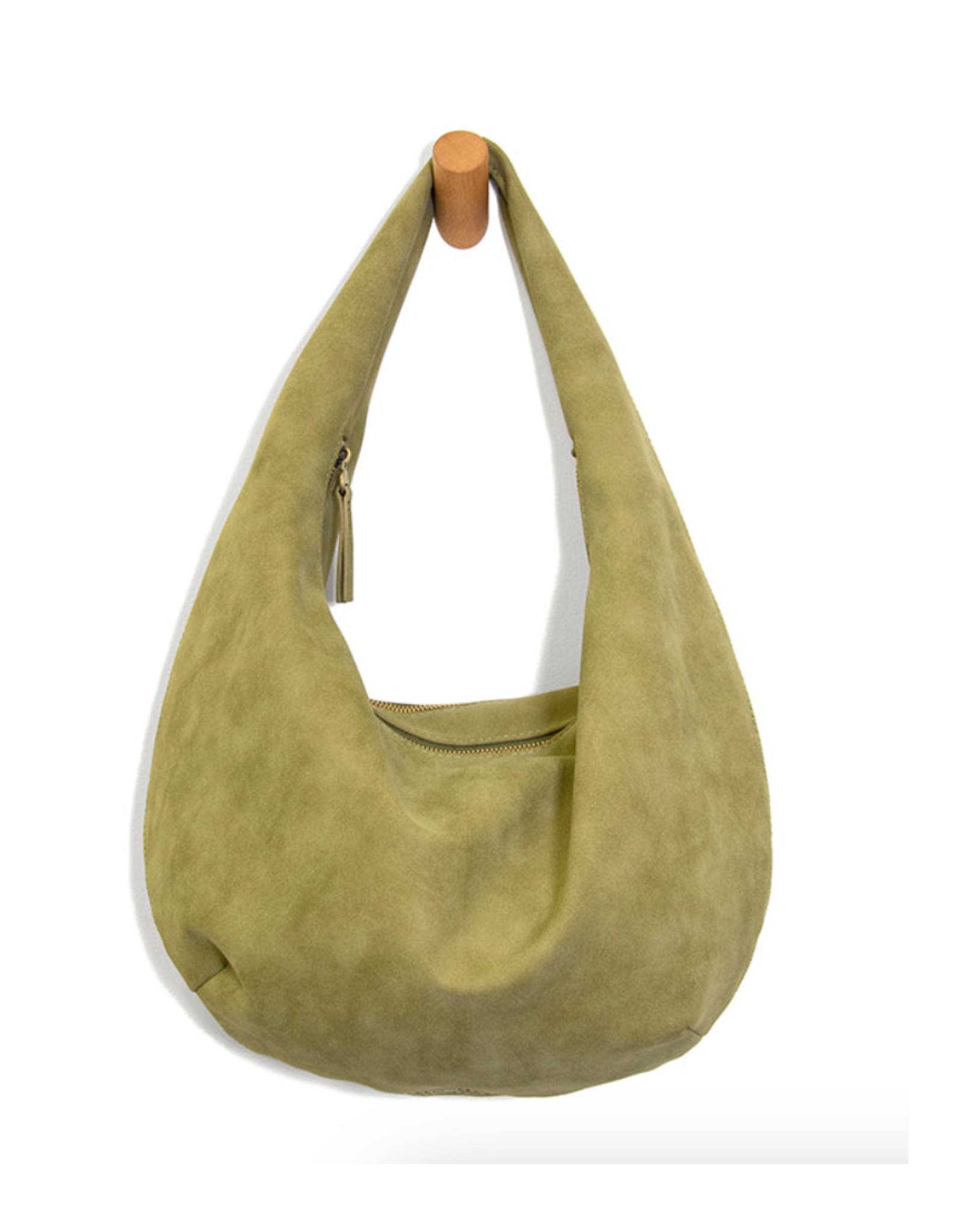 Bianca Soft Crescent Shoulder Bag - Sage