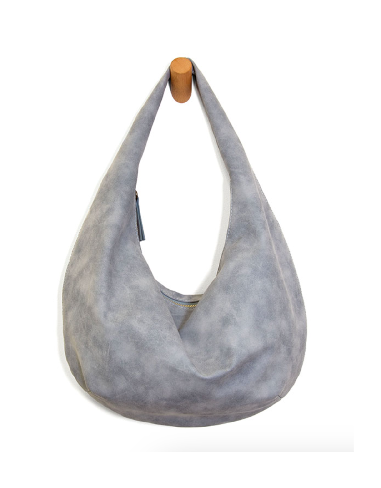Bianca Soft Crescent Shoulder Bag - Light Grey