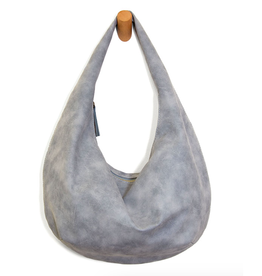 Bianca Soft Crescent Shoulder Bag - Light Grey
