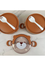 Double Stacked Bear Lunchbox with Spoons