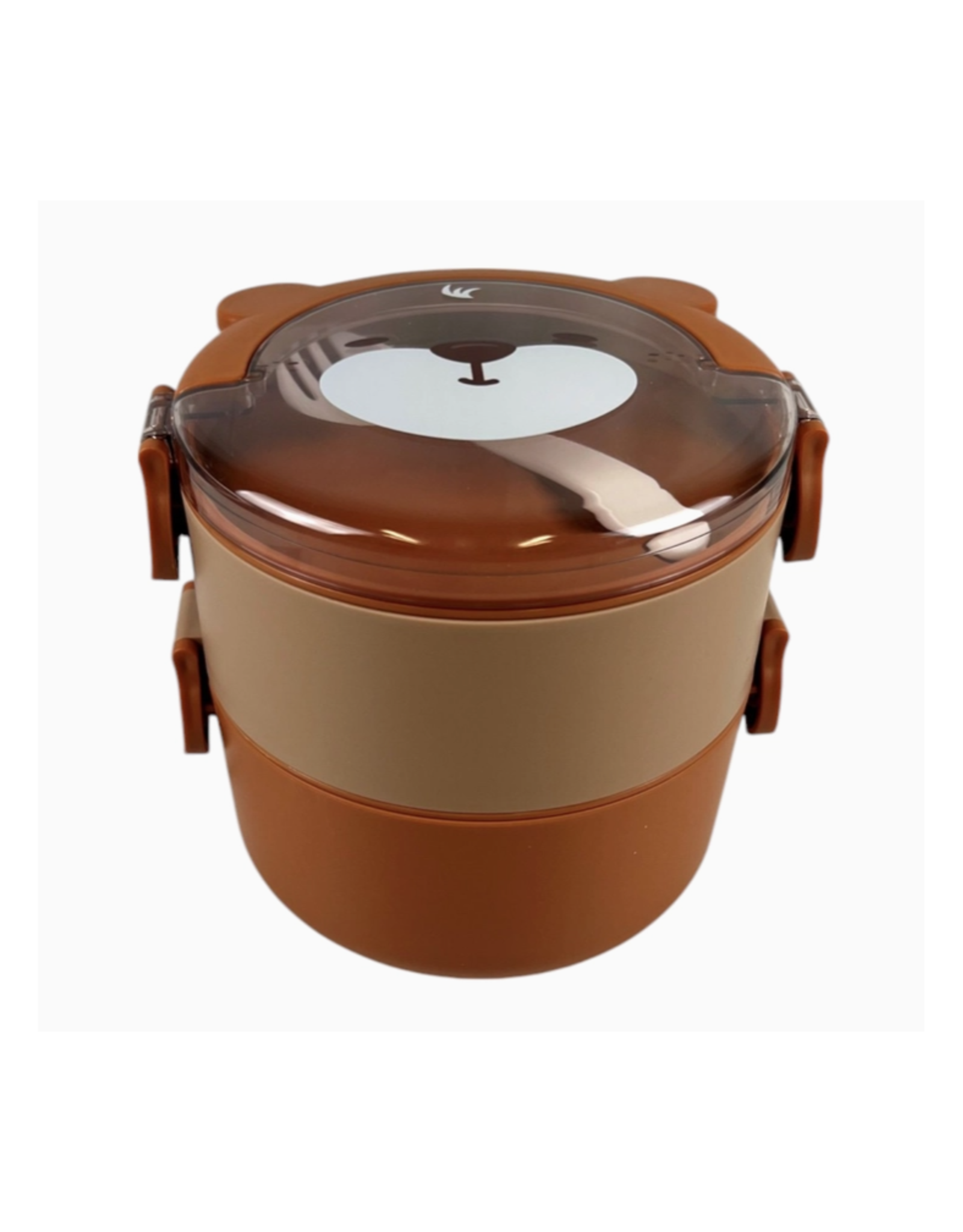 Double Stacked Bear Lunchbox with Spoons