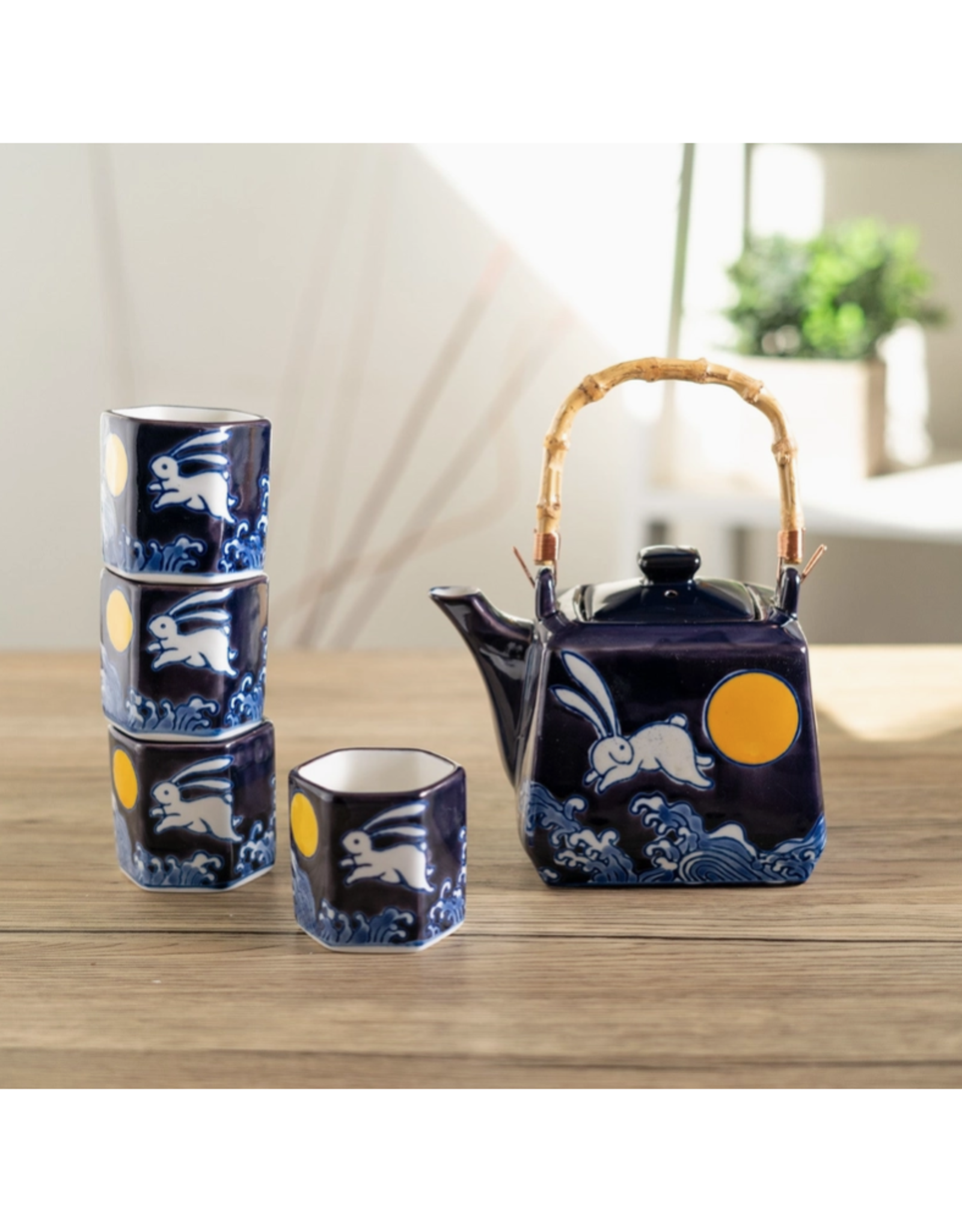 Moon Rabbit Tea Set For 4