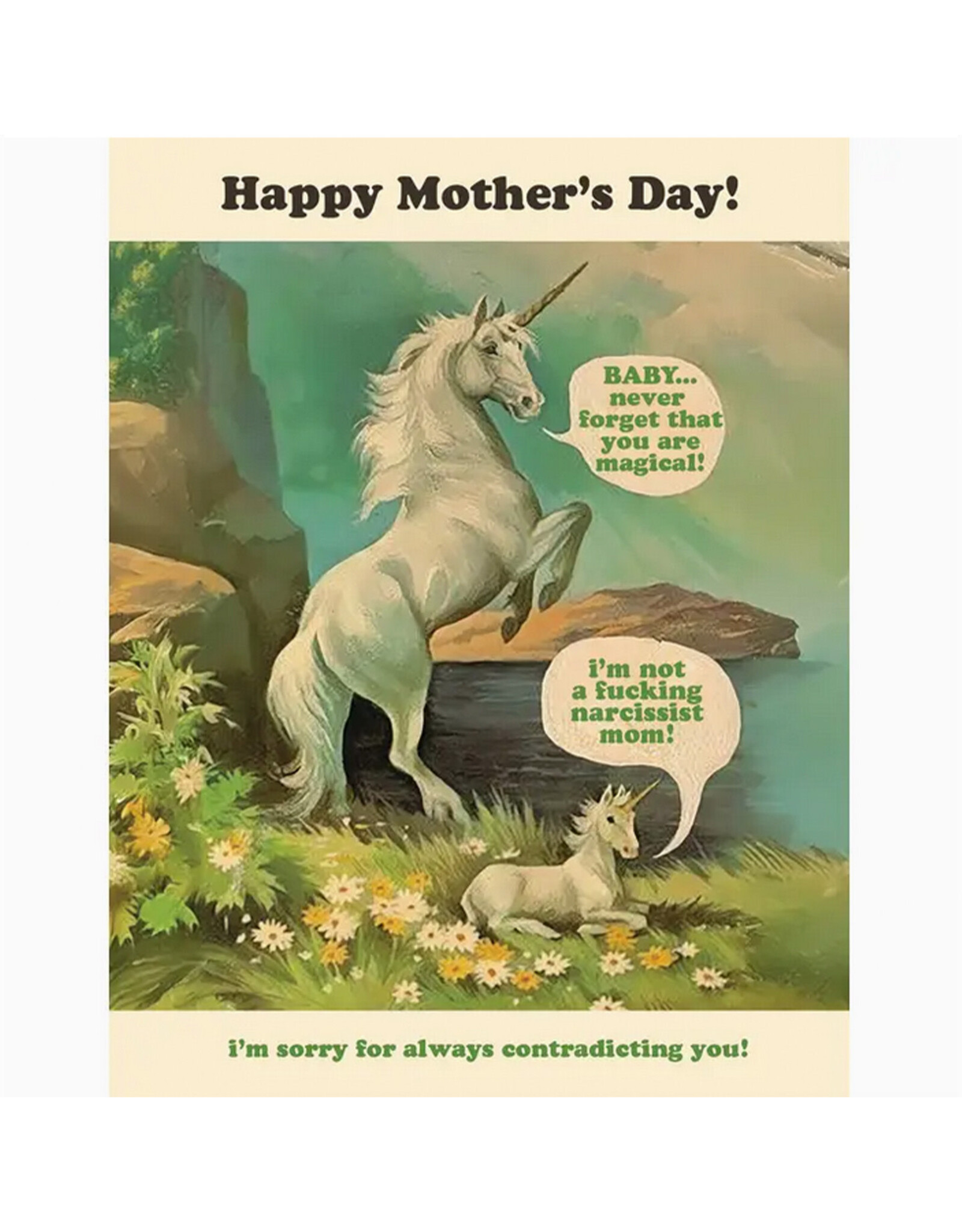 Unicorn Not A Narcissist Mother's Day Greeting Card