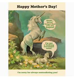 Unicorn Not A Narcissist Mother's Day Greeting Card