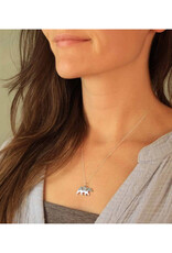 Silver Bear with Bronze Moons Necklace