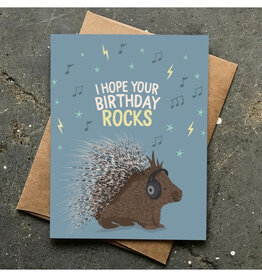 Porcupine Birthday Rocks Card Greeting Card