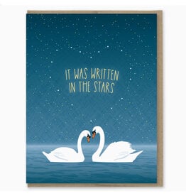 Written in the Stars Swans Greeting Card