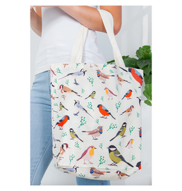 Bird Print Canvas Tote Bag
